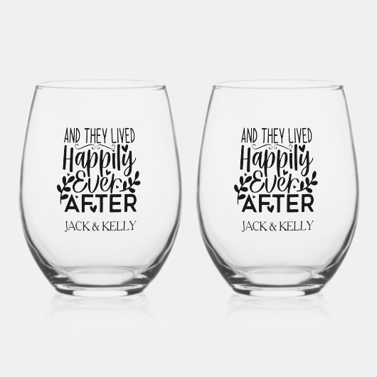 その後ずっと幸せに暮らしていた ステムなしワイングラス (正面)