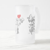 その後ずっと幸せパーソナライズされたに新郎新婦 フロストグラスビールジョッキ (正面右)