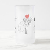 その後ずっと幸せパーソナライズされたに新郎新婦 フロストグラスビールジョッキ (中央)