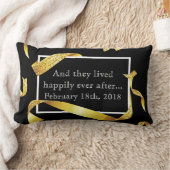 その後ずっと幸福にカスタムの結婚祝いの記念品 ランバークッション (ブランケット)