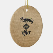 その後ずっと幸福にヴィンテージのバーラップ セラミックオーナメント (右)