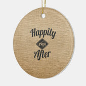 その後ずっと幸福にヴィンテージのバーラップ セラミックオーナメント (左)