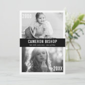 その後と今の写真卒業パーティー招待状 招待状 (スタンド正面)