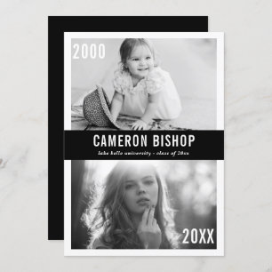 その後と今の写真卒業パーティー招待状 招待状