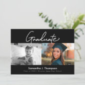 その後と今の高校の大学院のカスタム写真 招待状 (スタンド正面)