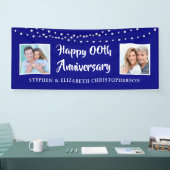 その後の任意の記念日と今の写真ライトブルー 横断幕 (トレードショー)