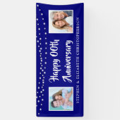 その後の任意の記念日と今の写真ライトブルー 横断幕 (縦)