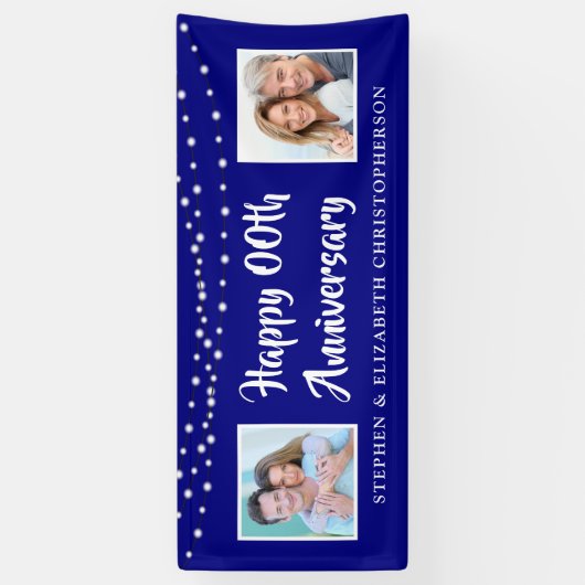 その後の任意の記念日と今の写真ライトブルー 横断幕 (縦)