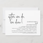 その後はロマンチックなディナー結婚を食べる 招待状 (正面)