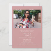 その後ピンクと今3枚の写真卒業の発表 招待状 (裏面)