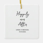 その後結婚は幸せに新郎新婦が セラミックオーナメント (正面)