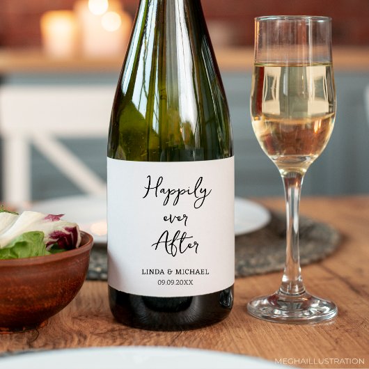 その後結婚は幸せに新郎新婦が ワインラベル