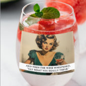 その後、ワインはおもしろいレトロ50sことわざ ステムなしワイングラス