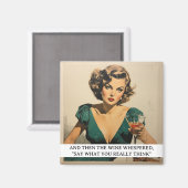 その後、ワインはおもしろいレトロ50sことわざ マグネット (正面/裏面)