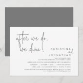 その後、我々は、Elopement Dinner Inv結婚を食べる 招待状 (正面/裏面)