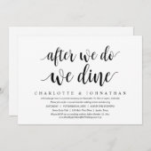 その後、我々は、Elopement Dinner Inv結婚を食べる 招待状 (正面/裏面)