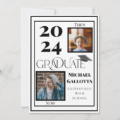 その後、現在の2つの写真卒業年はっきりした卒業 招待状 (正面)