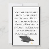 その後、現在の2つの写真卒業年はっきりした卒業 招待状 (裏面)