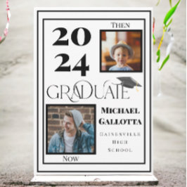 その後、現在の2つの写真卒業年はっきりした卒業 招待状