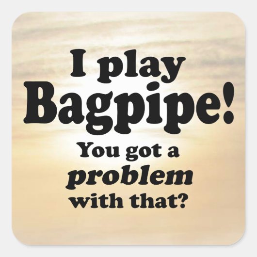 その得バグパイプの四角いステッカーの問題 スクエアシール (正面)