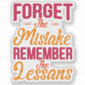 その忘れ過ちは教訓ヴィンテージを思い出す シール (正面)