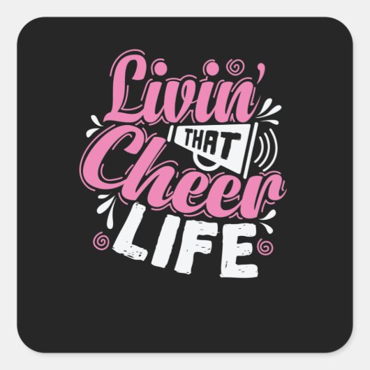 その応援ライフ・チアリーダーのスポーツが始まる スクエアシール (正面)