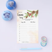 その愛の歌のブライダルシャワーゲームカード チラシ (シングル)