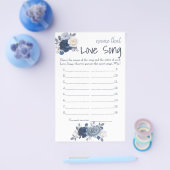 その愛歌ブライダルシャワーゲームカードフライヤーの名前 チラシ (シングル)