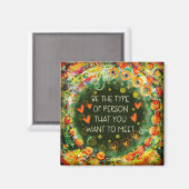 その感動的人の引用文かわいらしフローラ マグネット (正面/裏面)