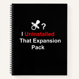 その拡張パックをアンインストール ノートブック