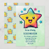 その日の主役 お誕生日スター テーマ 招待状 (正面/裏面)
