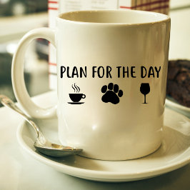 その日の予定 コーヒー、犬、ワイン、マグ マグカップ