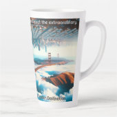 「その日の反対側、サンフランシスコスタイル。異常」 カフェラテマグ (右)