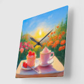 その日の最も甘い午後 スクエア壁時計 (傾斜)