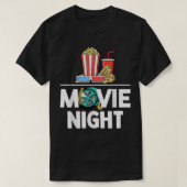 その映画の夜のおもしろい踊りポップコーン漬けホットD Tシャツ (デザイン正面)