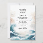 その春夏海ビーチ先結婚式 招待状 (正面)