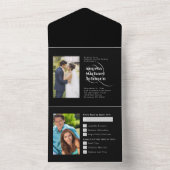 その時と現在 ブラックシルバー 25周年記念 オールインワン招待状 (内側)