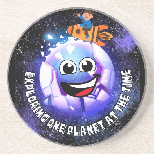 その時に一つの惑星を探索する。ロケットに乗った少年 コースター (正面)