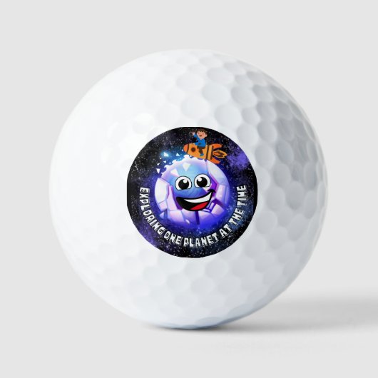 その時に一つの惑星を探索する。ロケットに乗った少年 ゴルフボール (正面)