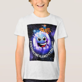 その時に一つの惑星を探索する。ロケットに乗った少年 トライブレンドＴシャツ