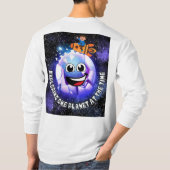 その時に一つの惑星を探索する。ロケットに乗った少年 Tシャツ (裏面)