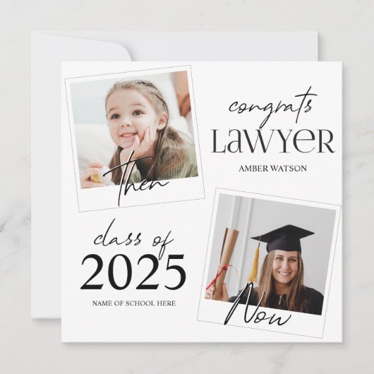 その時今 | 2フォト弁護士の卒業 招待状 (正面)