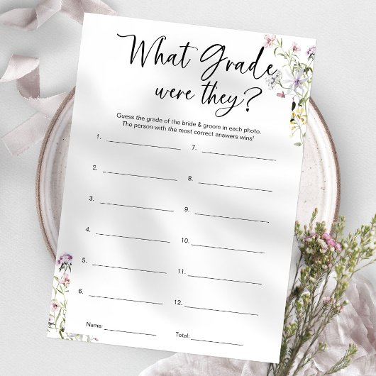 「その時彼らは何歳?」ブライダルシャワーゲーム 招待状