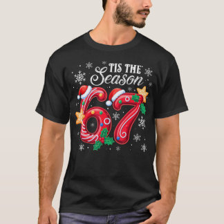 その時期がやってきた 67 シックス セブン クリスマス ブレインロット メモ Tシャツ