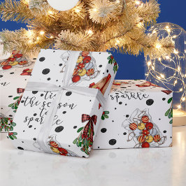 その時節の名言 クリスマス ライト ヤドリギ ラッピングペーパー