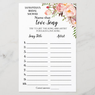 その曲に名前を付けるブライダルシャワー英語ゲスペインのーム