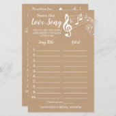 その曲に名前を付けるブライダルシャワー英語ゲスペインのーム (正面/裏面)