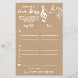 その曲に名前を付けるブライダルシャワー英語ゲスペインのーム