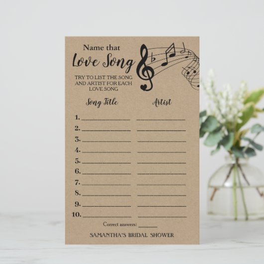 その曲に名前を付けるブライダルシャワー英語ゲスペインのーム