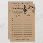 その曲に名前を付けるブライダルシャワー英語ゲスペインのーム (正面/裏面)